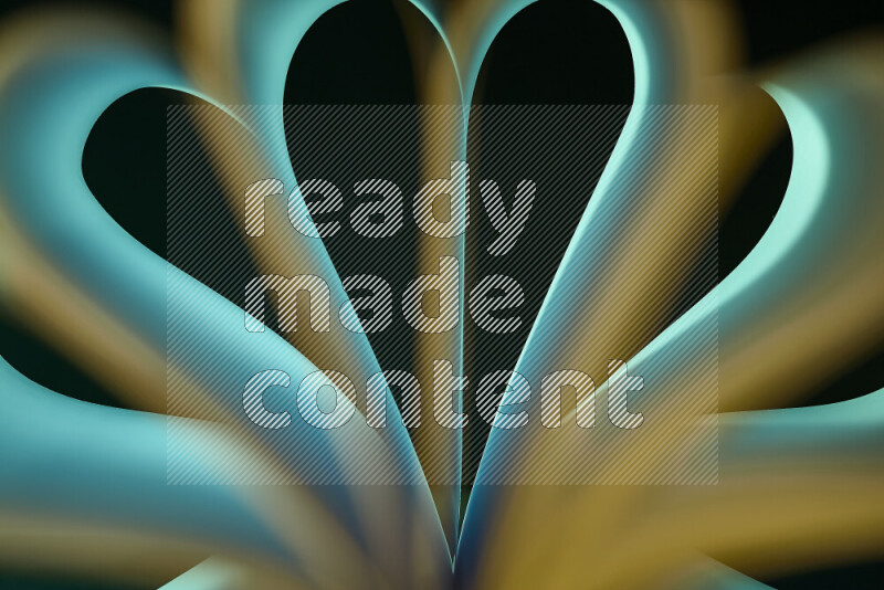 فن تجريدي يعرض منحنيات وتدرجات اللون الأصفر والأخضر مكونه بضوء ملون