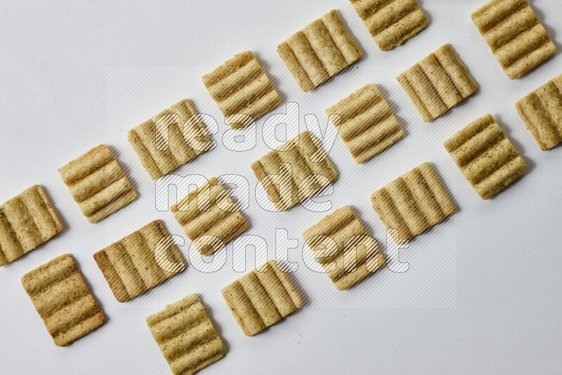 Crackers snacks on white background