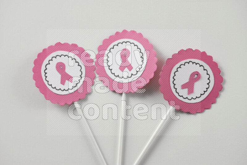 Cancer awareness signs on white background