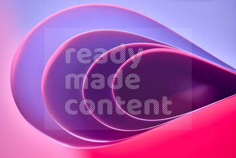 An abstract art of paper folded into smooth curves in purple and pink gradients
