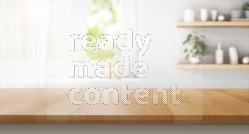 Kitchen tabletop with kitchen view